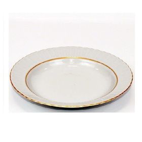 Güral Porselen Yaldızlı 17 cm 12 Adet Çukur Yemek Tabağı