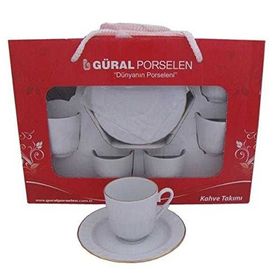 Güral Porselen Yaldızlı 6 Tane Fincan Takımı