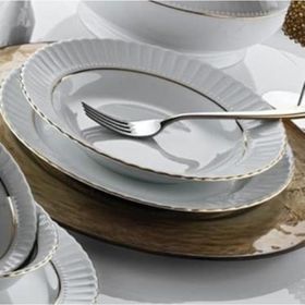 Güral Porselen Yaldızlı 6'lı 19 CM Çukur Yemek Tabağı