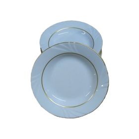 Güral Porselen Yaldızlı 6'lı 19 CM Çukur Yemek Tabağı