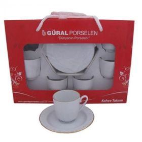 Güral Porselen Yaldızlı Fincan Takımı Seti