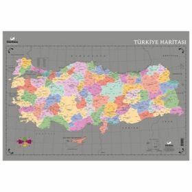Gürbüz 35x50 cm Kazınabilir Türkiye Haritası