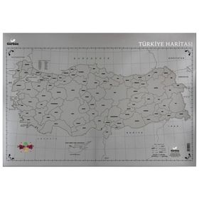 Gürbüz 35x50 cm Kazınabilir Türkiye Haritası