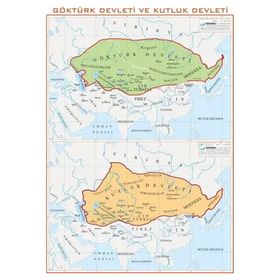 Gürbüz 70x100 cm Asya Göktürk ve Kutluk Devletleri Haritası