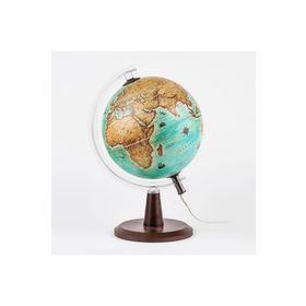 Gürbüz Led Işıklı Modern Masa Lambası Antik 34 cm Dünya Küresi
