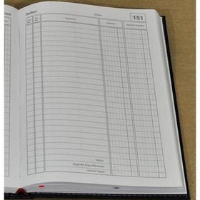 Gürmat 20x28 cm 160 Yaprak Cilt Bezi Kapaklı Kasa Defteri