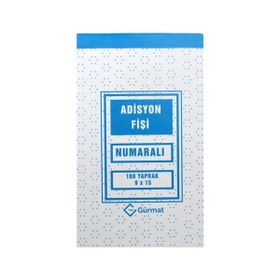 Gürmat Kod:42 9x15 cm 1 Nüsha 100 Sayfa Numaralı Adisyon Fişi