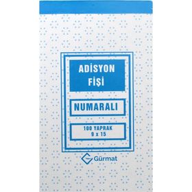 Gürmat Kod:42 9x15 cm 1 Nüsha 100 Sayfa Numaralı Adisyon Fişi