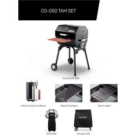 Guruss CG-050 Kömürlü Siyah Barbekü Mangal Tam Set