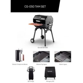 Guruss CG-050 Kömürlü Siyah Barbekü Mangal Tam Set