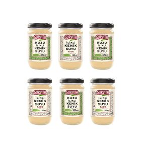 Gurvita 3 x 320 ml Jöle Kıvamında İlikli Sade Kemik Suyu + 3 x 320 ml Kuzu İlikli Kemik Suyu