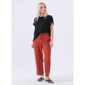 Gusto 20YG001109 Kiremit Beli Lastikli Keten Kadın Pantolon