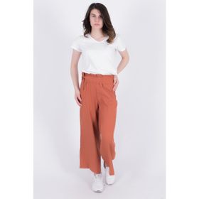 Gusto 20YG001109 Kiremit Beli Lastikli Keten Kadın Pantolon