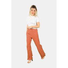 Gusto 20YG001109 Kiremit Beli Lastikli Keten Kadın Pantolon