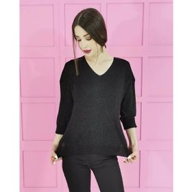 Gusto 20YG001550 Siyah V Yaka Kadın Bluz