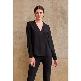 Gusto 20YG001550 Siyah V Yaka Kadın Bluz