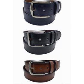 Gutiero DK-037 4 cm 3'lü Siyah Taba Lacivert Erkek Deri Kemer