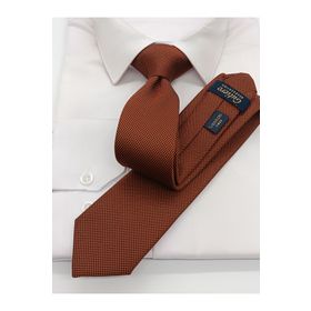 Gutiero KK7-408 Koyu Kiremit Kum Desenli Slim Erkek Kravat