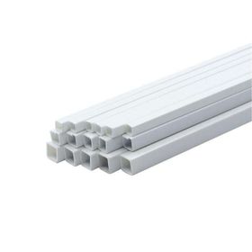 Güven Sanat 5750288 6x6 mm 50 cm 5 Adet Plastik Beyaz İçi Boş Kare Çıta