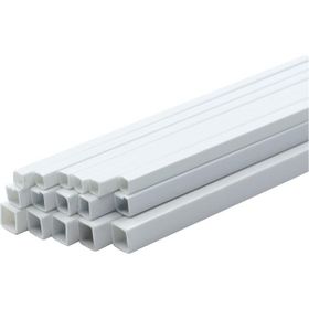 Güven Sanat 5750289 8x8 mm 50 cm 5 Adet Plastik Beyaz İçi Boş Kare Çıta