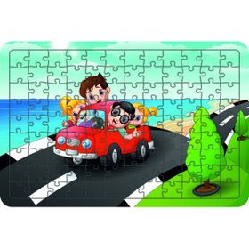 Güven Serigrafi Ailemiz Tatile Gidiyor 108 Parça 29 x 39 cm Ahşap Çocuk Puzzle Yapboz