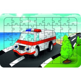 Güven Serigrafi Ambulans 54 Parça 19,5 x 29,5 cm Ahşap Çocuk Puzzle Yapboz