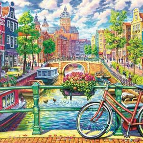 Güven Serigrafi Amsterdam Kanal 1000 Parça 48 x 68 cm Ahşap Puzzle Yapboz
