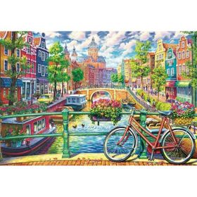 Güven Serigrafi Amsterdam Kanal 1000 Parça 48 x 68 cm Ahşap Puzzle Yapboz