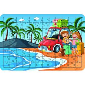 Güven Serigrafi Arkadaşlar Tatilde 108 Parça Ahşap Çocuk Puzzle Yapboz