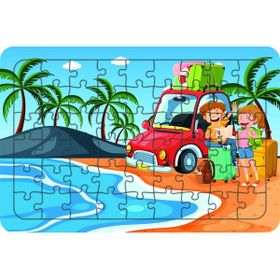 Güven Serigrafi Arkadaşlar Tatilde 54 Parça 19,5 x 29,5 cm Ahşap Çocuk Puzzle Yapboz