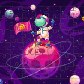 Güven Serigrafi Astronot Satürnde 54 Parça 19,5 x 29,5 cm Ahşap Çocuk Puzzle Yapboz