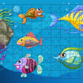Güven Serigrafi Balıklar 108 Parça Ahşap Çocuk Puzzle Yapboz