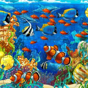 Güven Serigrafi Balıklar Model5 108 Parça Ahşap Çocuk Puzzle Yapboz