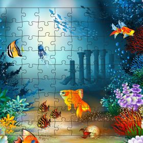 Güven Serigrafi Balıklar Model7 108 Parça Ahşap Çocuk Puzzle Yapboz
