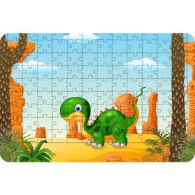 Güven Serigrafi Bebek Dinozor 108 Parça Ahşap Çocuk Puzzle Yapboz