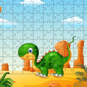 Güven Serigrafi Bebek Dinozor 108 Parça Ahşap Çocuk Puzzle Yapboz