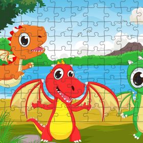 Güven Serigrafi Bebek Dinozorlar 108 Parça Ahşap Çocuk Puzzle Yapboz