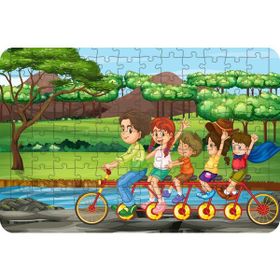 Güven Serigrafi Bisiklet Turu 108 Parça Ahşap Çocuk Puzzle Yapboz