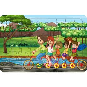 Güven Serigrafi Bisiklet Turu 54 Parça 19,5 x 29,5 cm Ahşap Çocuk Puzzle Yapboz