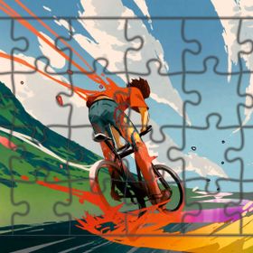 Güven Serigrafi Bisikletli Çocuk 24 Parça Ahşap Çocuk Puzzle Yapboz