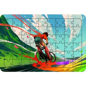 Güven Serigrafi Bisikletli Çocuk 54 Parça 19,5 x 29,5 cm Ahşap Çocuk Puzzle Yapboz