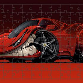 Güven Serigrafi Canavar Araba 108 Parça Model 2 Ahşap Çocuk Puzzle Yapboz