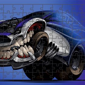 Güven Serigrafi Canavar Araba 108 Parça Model 3 Ahşap Çocuk Puzzle Yapboz