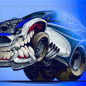 Güven Serigrafi Canavar Araba 35 Parça Model 3 Ahşap Çocuk Puzzle Yapboz