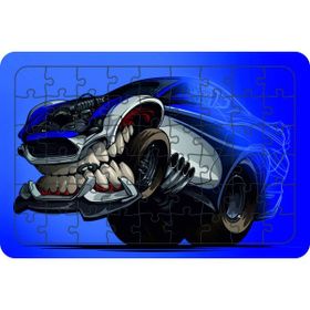 Güven Serigrafi Canavar Araba Model 3 54 Parça 19,5 x 29,5 cm Ahşap Çocuk Puzzle Yapboz