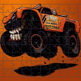 Güven Serigrafi Canavar Kamyon 108 Parça Ahşap Çocuk Puzzle Yapboz