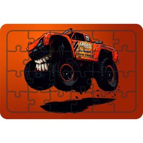 Güven Serigrafi Canavar Kamyon 24 Parça Ahşap Çocuk Puzzle Yapboz