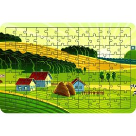 Güven Serigrafi Çiftlik 108 Parça Ahşap Çocuk Puzzle Yapboz