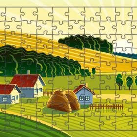 Güven Serigrafi Çiftlik 108 Parça Ahşap Çocuk Puzzle Yapboz