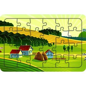 Güven Serigrafi Çiftlik 24 Parça Ahşap Çocuk Puzzle Yapboz